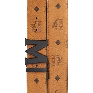 AUTHENTIC Reversible Signature Leather Belt MCM